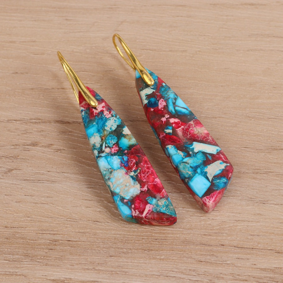 Geometric Flower Pendant Earrings product image