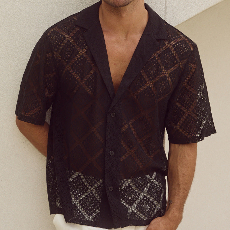 Hollow-Knit Polo Shirt product image