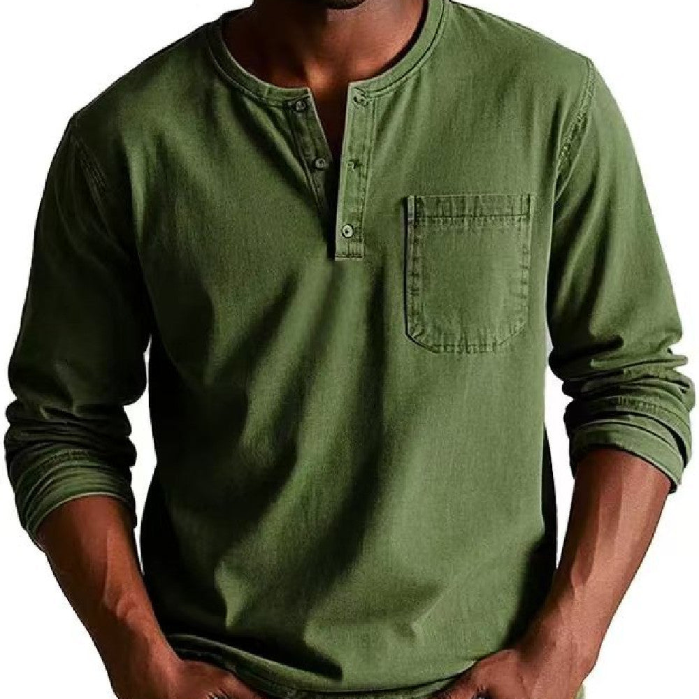 Button V-Neck Long-Sleeve Tee product image