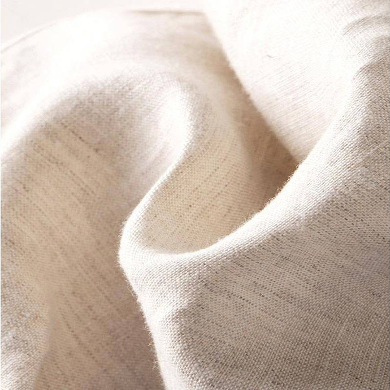Cotton-Linen Draped Straight-Leg Pants