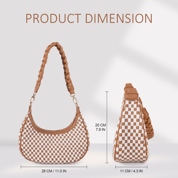 Woven Vegan Leather Hobo Tote product image