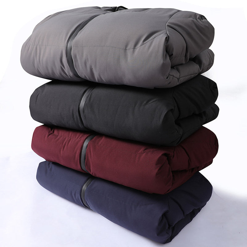 Winter Men's Solid Color Hooded Padded Coat