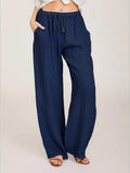Cotton-Linen Wide-Leg Yoga Pants