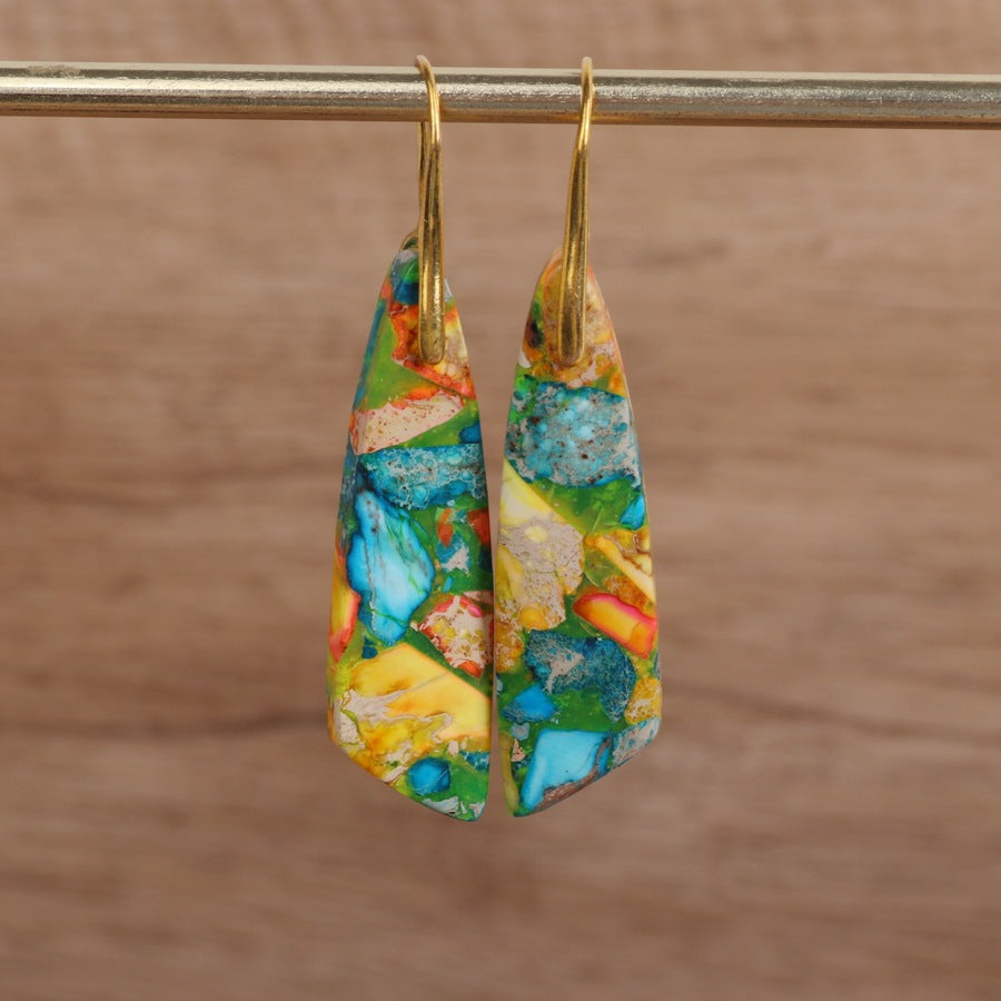 Geometric Flower Pendant Earrings product image