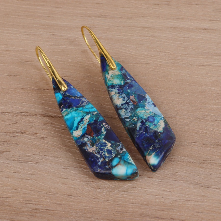 Geometric Flower Pendant Earrings product image