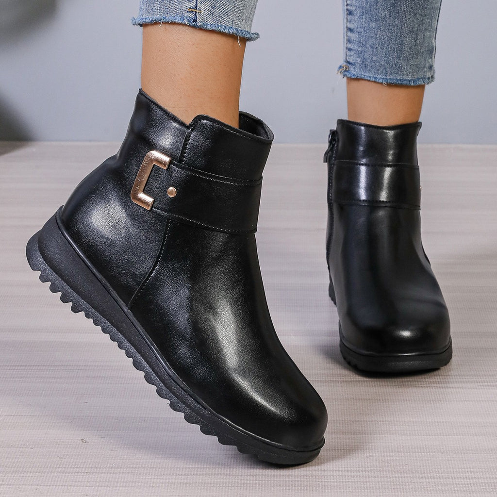 Fleece-Lined Side-Zip Ankle Boots product image