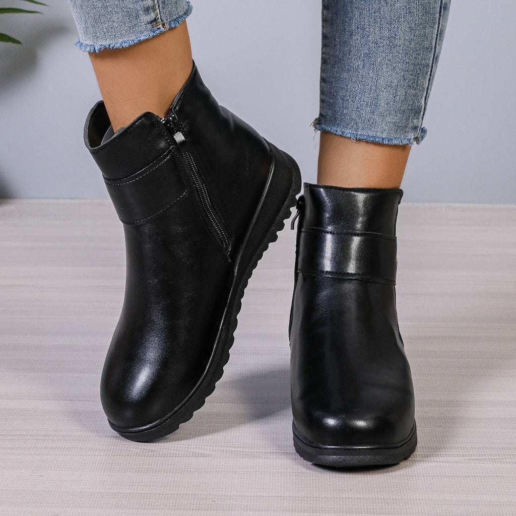 Fleece-Lined Side-Zip Ankle Boots product image