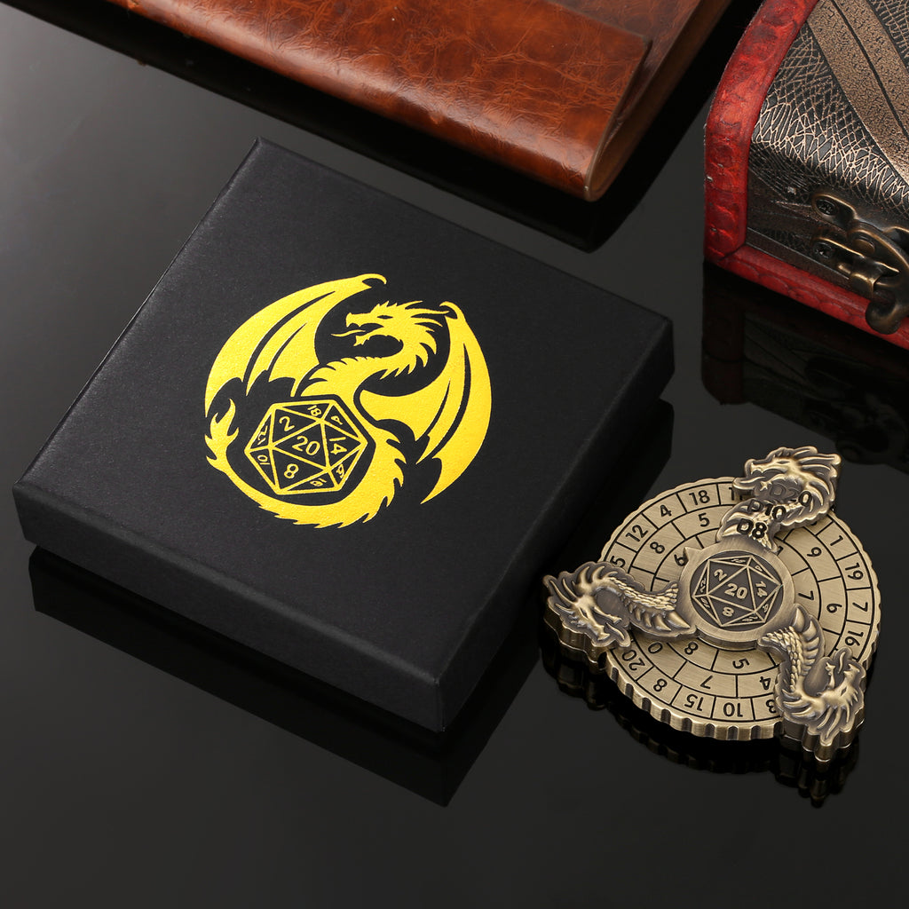 Retro Fantasy Style Turntable Dice Gift Box Set, Essential Creative Accessories For Board Games, Multi-faceted RPG Dice And Circular Scale Design - Ad