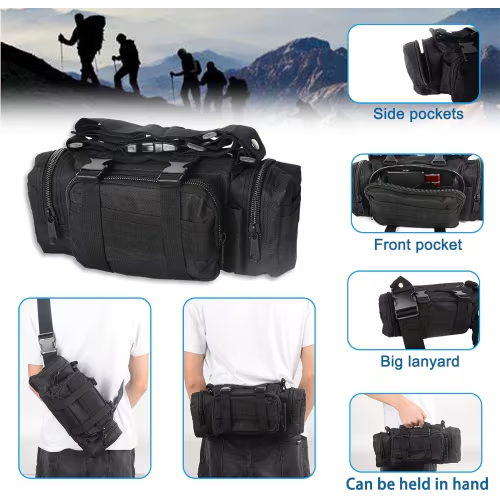 Universal Tactical Vehicle Back Seat Organizer With 3 Detachable Pouches-1 Set Of Bag