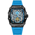 Barrel-shaped Fully Automatic Mechanical Luminous New Sports Fashion Mens Hollow-out Watch