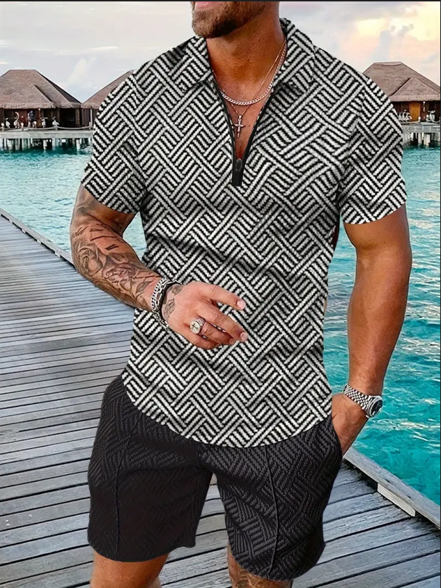 Polo Shirt Sports Short Sleeve Shorts Suit For Men