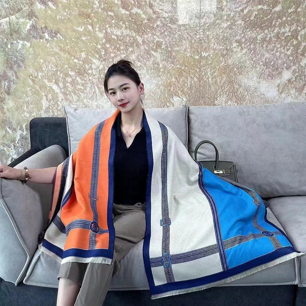 Color-Block Winter Scarf