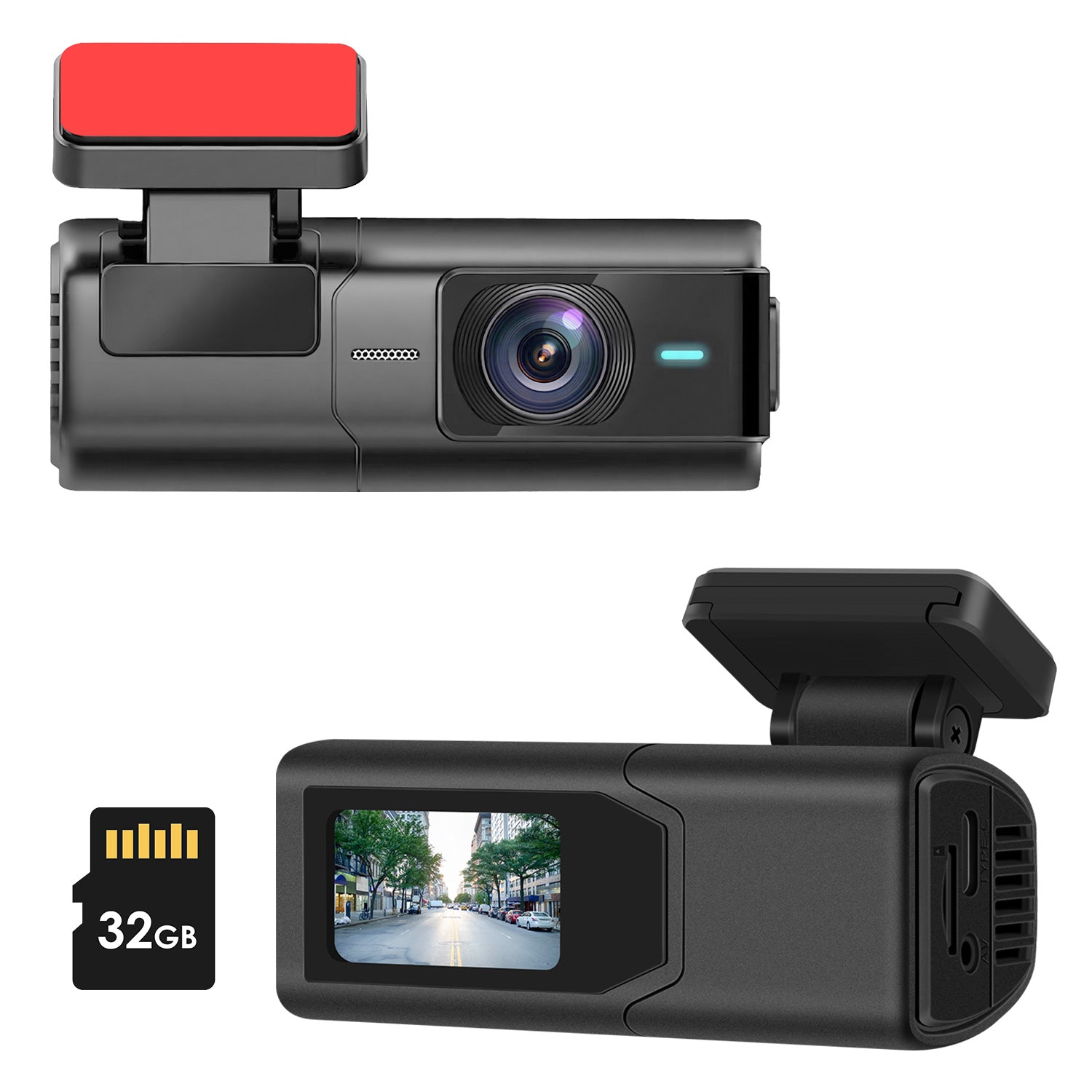 1Pc 2K HD Front Dash Cam For Car With IPS Screen Night Vision Loop Recording Included 32G Storage Card 140 Degree Wide Angle WiFi App Control Front Da