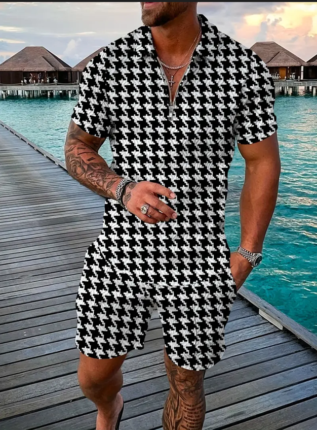 Polo Shirt Sports Short Sleeve Shorts Suit For Men