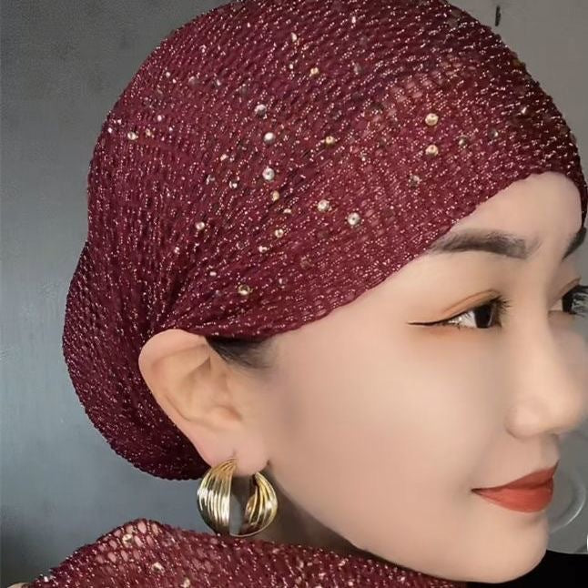 Rhinestone Lace Beanie