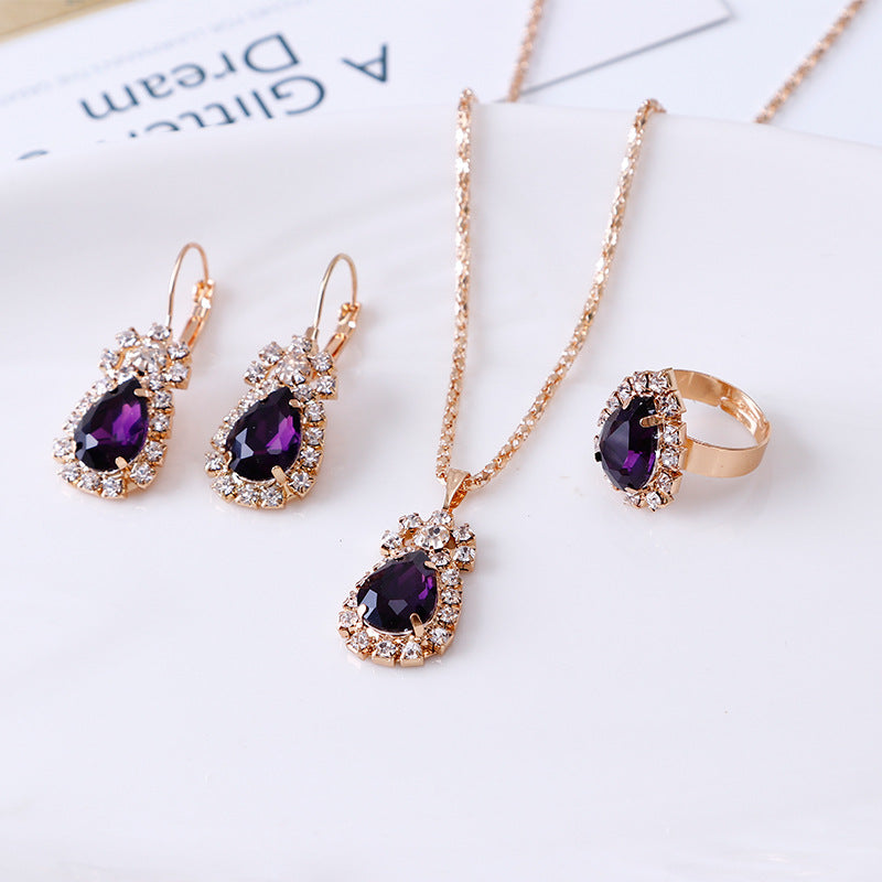 Waterdrop Rhinestone Jewelry Set product image