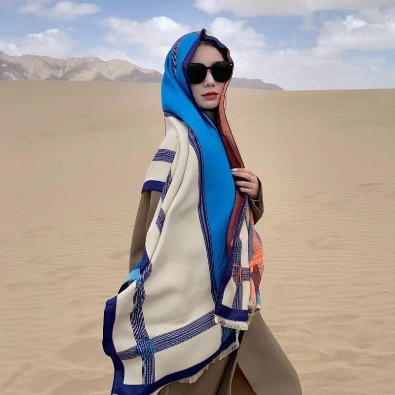 Color-Block Winter Scarf