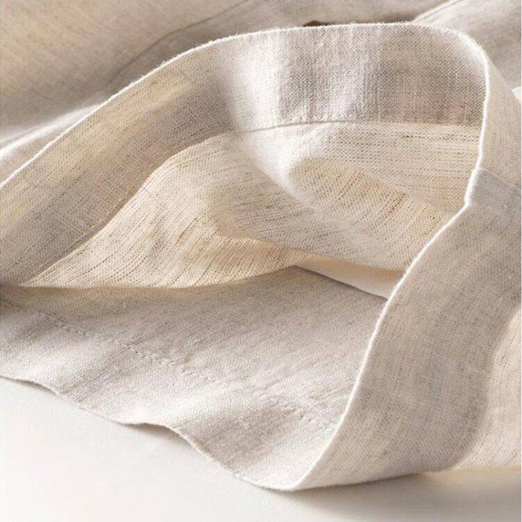 Cotton-Linen Draped Straight-Leg Pants
