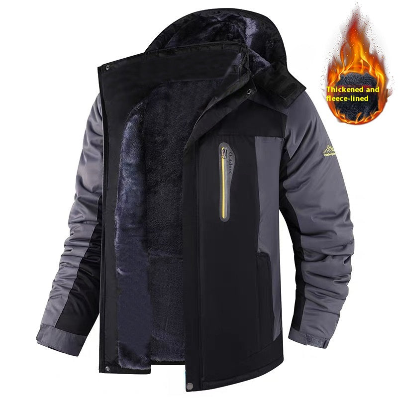 Casual Fleece And Thick Men's Mid-length Coat