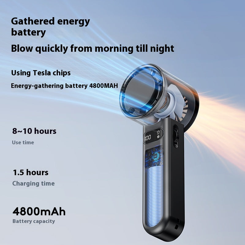 Refrigeration Handheld Turbo Fan Mini Portable Hand Fan, USB Rechargeable Personal Fan, Small Pocket Fan