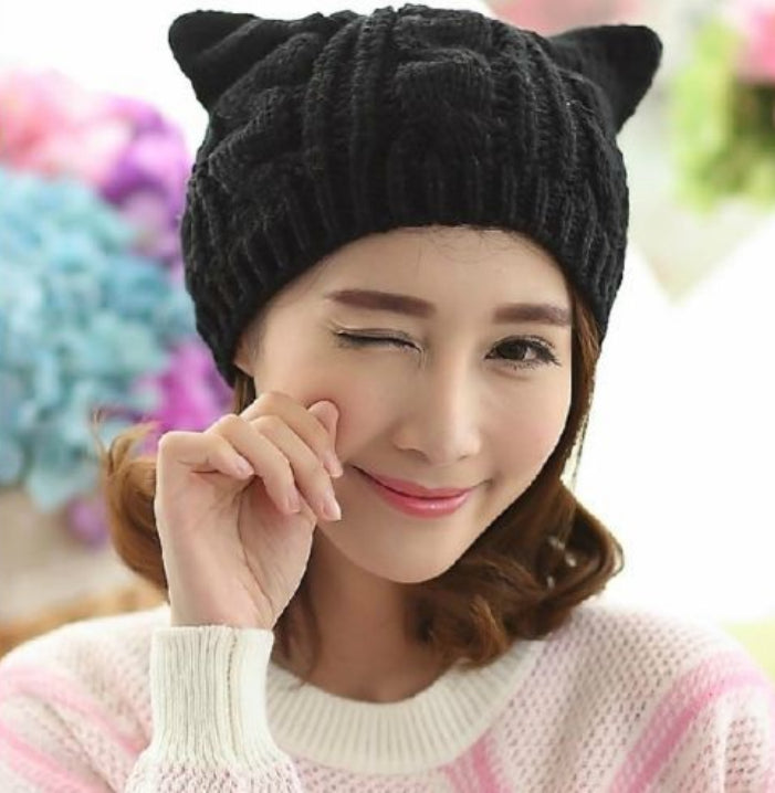 3D Cat-Ear Knit Beanie