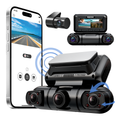 Hainatech 360 Degree View 4 Channel Dash Cam Front And Rear Inside Left Right, Dash Camera For Cars, Built-in GPS WiFi Night Vision, 24 7 Recording Pa