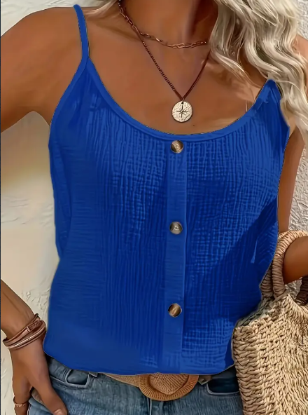 Vibrant Solid Color Cami Top - Sleek Sleeveless Design, Breathable Fabric, Perfect For Spring & Summer, Women's Casual Clothing, Ideal For Outdoor Act