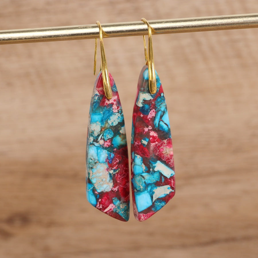 Geometric Flower Pendant Earrings product image