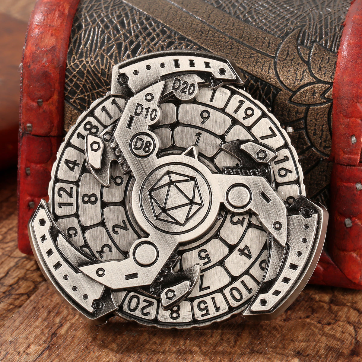 Wind And Fire Wheel DND Dice Wheel Gift Box Set, Fingertip Gyro Retro Compass Table Role Playing Game Dice, Parent Child Game, Toy Accessories Gift, M