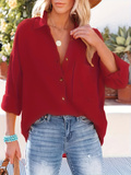 Women's Dropped Shoulder Bat Shirt Casual Long Sleeve Shirt