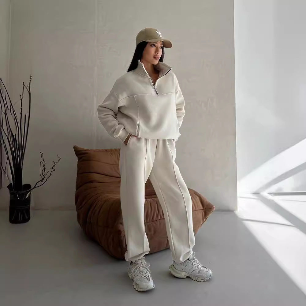 Contrast-Trim Jogging Set