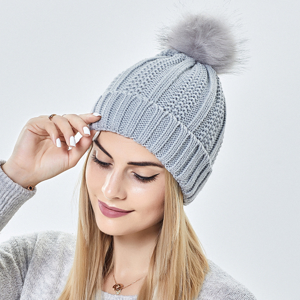 Satin-Lined Pom-Pom Beanie