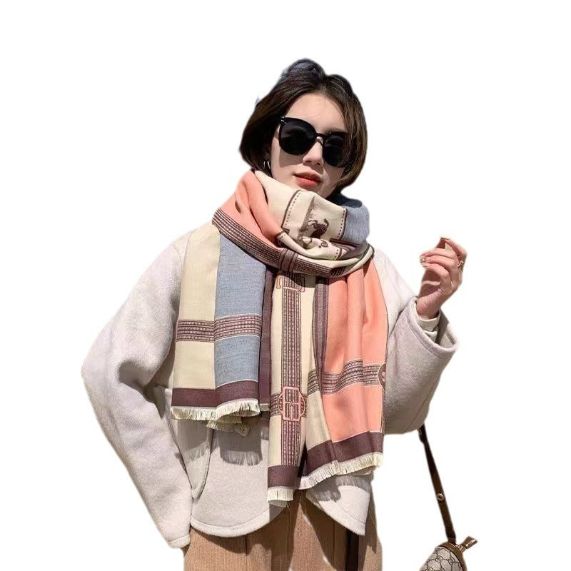Color-Block Winter Scarf