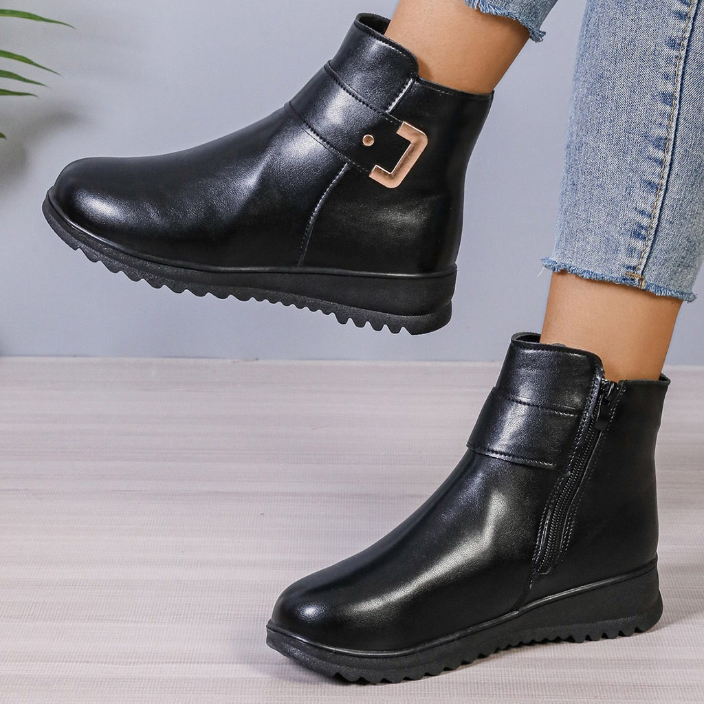 Fleece-Lined Side-Zip Ankle Boots product image