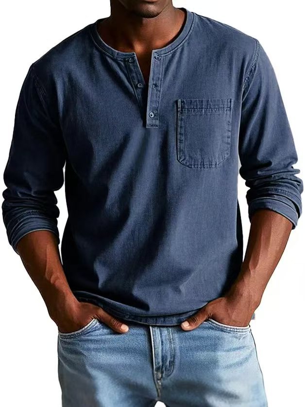 Button V-Neck Long-Sleeve Tee product image