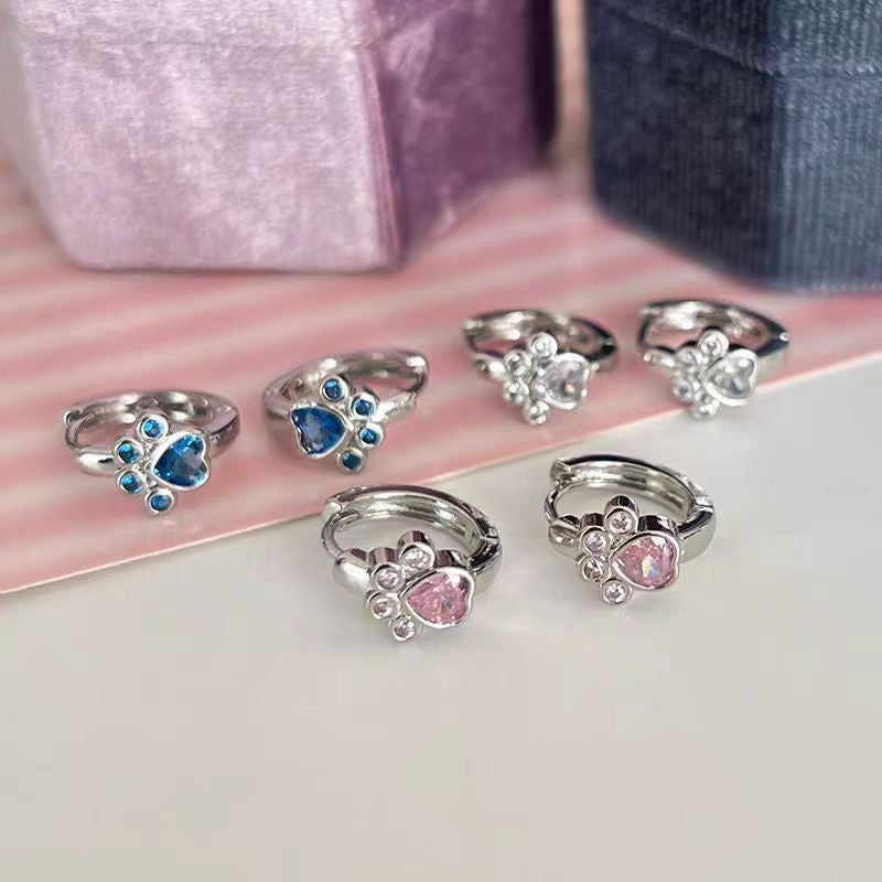 Zircon Cat-Paw Stud Earrings product image