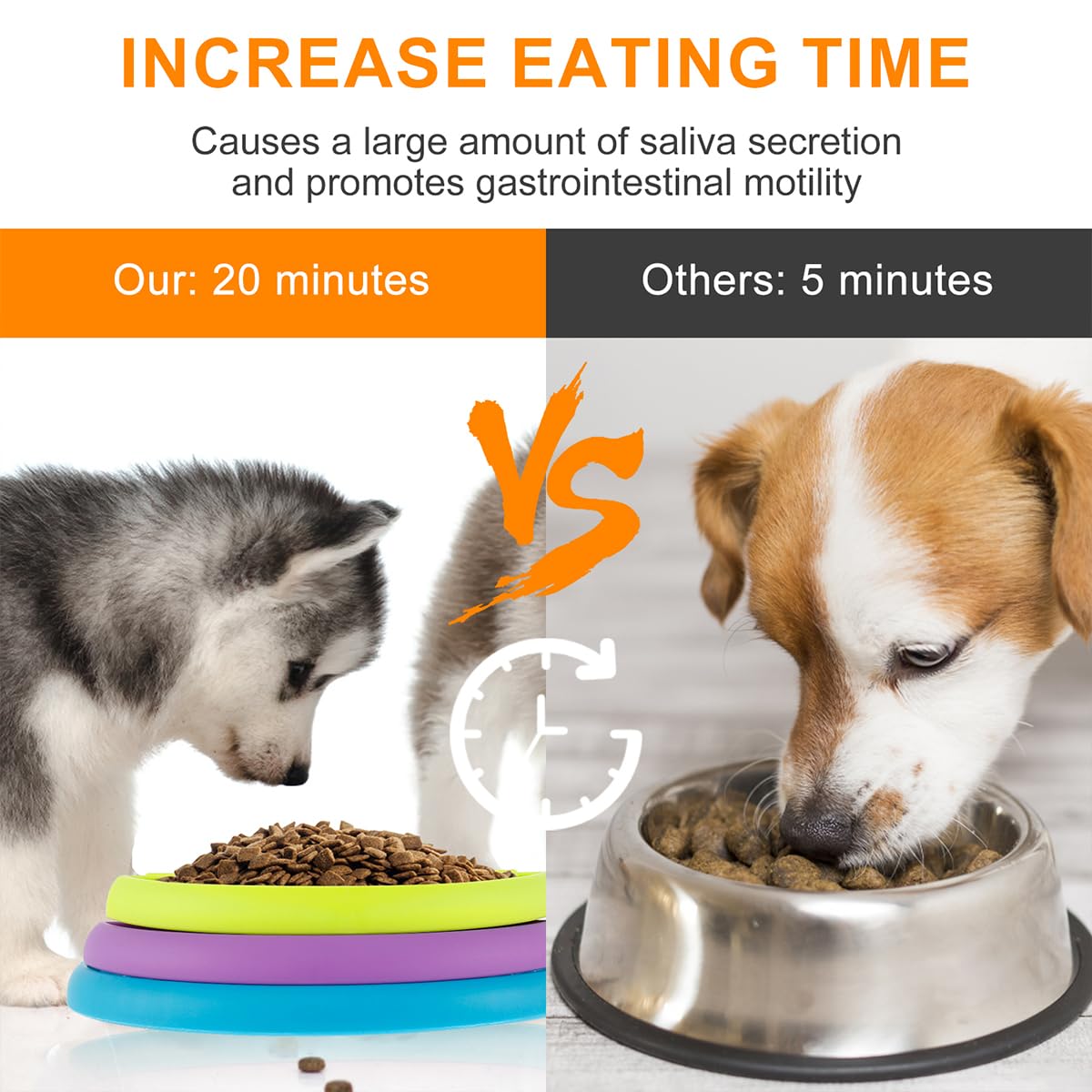 Pet Slow Food Bowl Anti Choking Cat Bowl,3in1 Interactive Dog Feeder Puzzle, Lick Mat & Slow Feeder BowlMental Stimulation Toy For Medium & Large Dogs