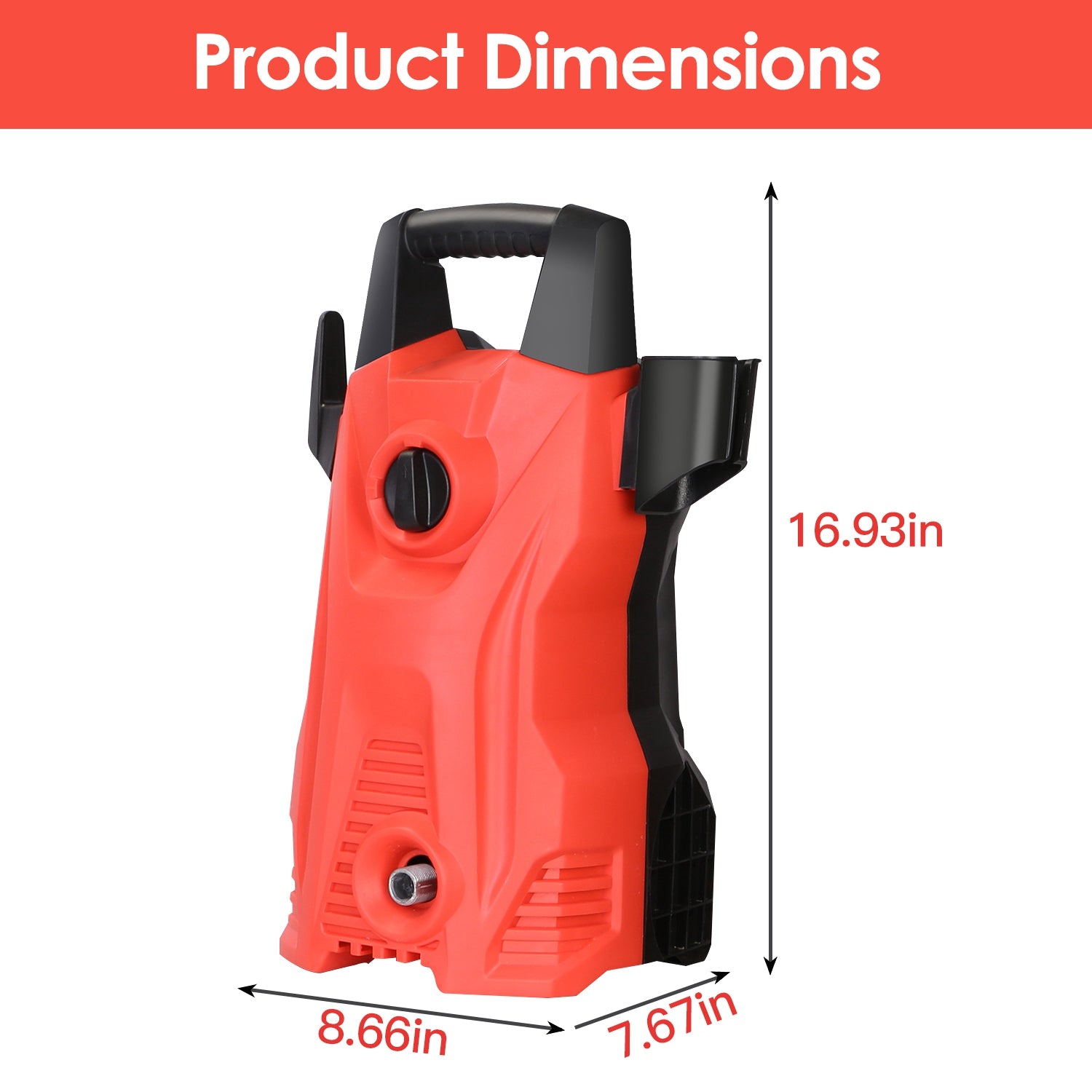 1Pc Electric High Pressure Washer 1740PSI Powerful Car Washer Pressure Cleaner With Adjustable Spray Nozzle Soap Dispenser IPX5 Waterproof For Patio G