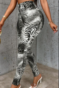 Casual Colorblock Slim Fit Stretchy Random Printed Leggings