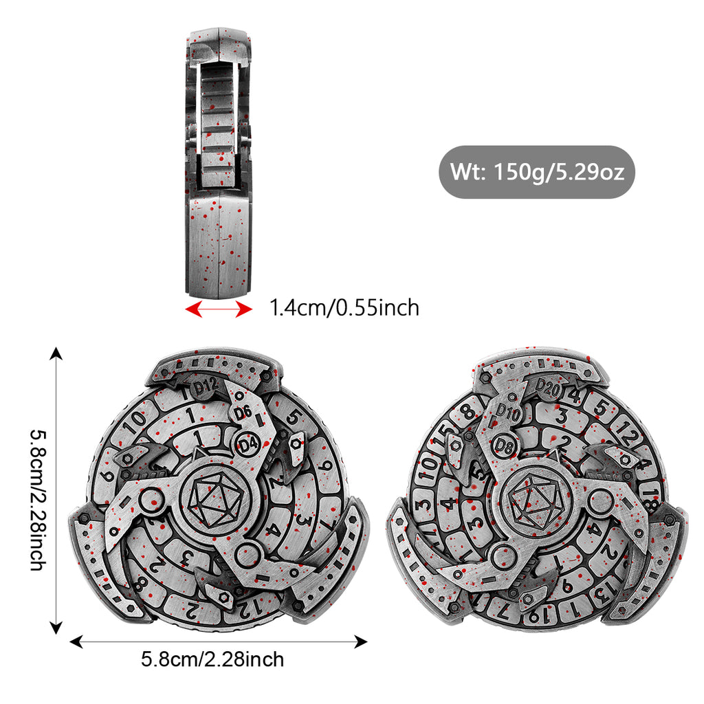 Wind And Fire Wheel DND Dice Wheel Gift Box Set, Fingertip Gyro Retro Compass Table Role Playing Game Dice, Parent Child Game, Toy Accessories Gift, M