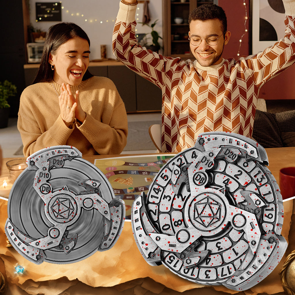 Wind And Fire Wheel DND Dice Wheel Gift Box Set, Fingertip Gyro Retro Compass Table Role Playing Game Dice, Parent Child Game, Toy Accessories Gift, M
