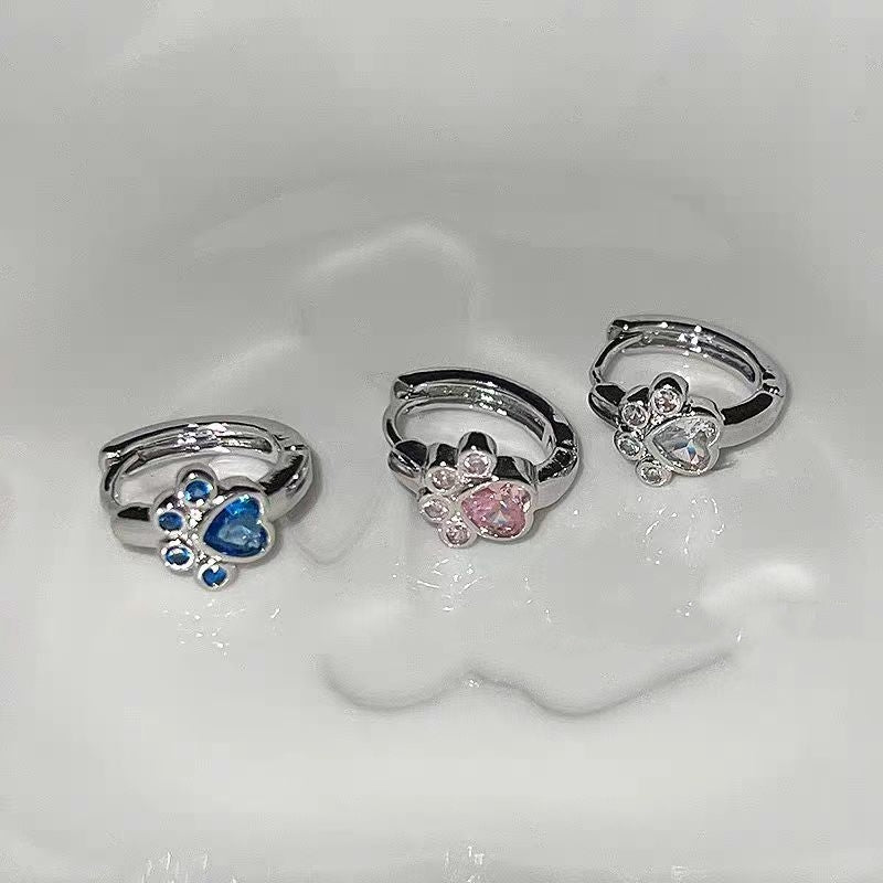 Zircon Cat-Paw Stud Earrings product image