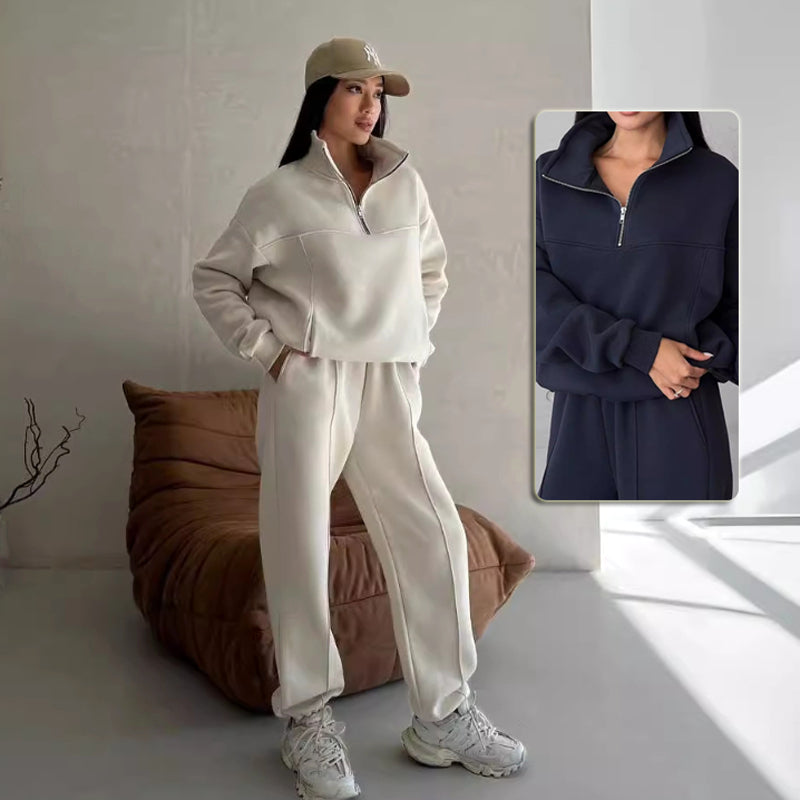 Contrast-Trim Jogging Set