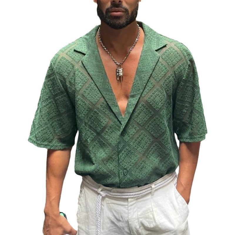 Hollow-Knit Polo Shirt product image