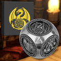 6-pack DND Dice Wheel Gift Box Set, Retro Wheel Metal Polyhedral Board Game Prop, Desktop Role Playing Decoration Collectibles Game Dice Accessories