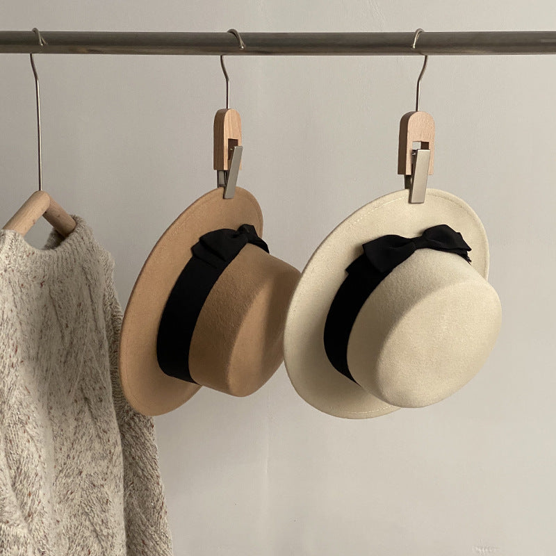 Bow-Accent Flat-Brim Cap