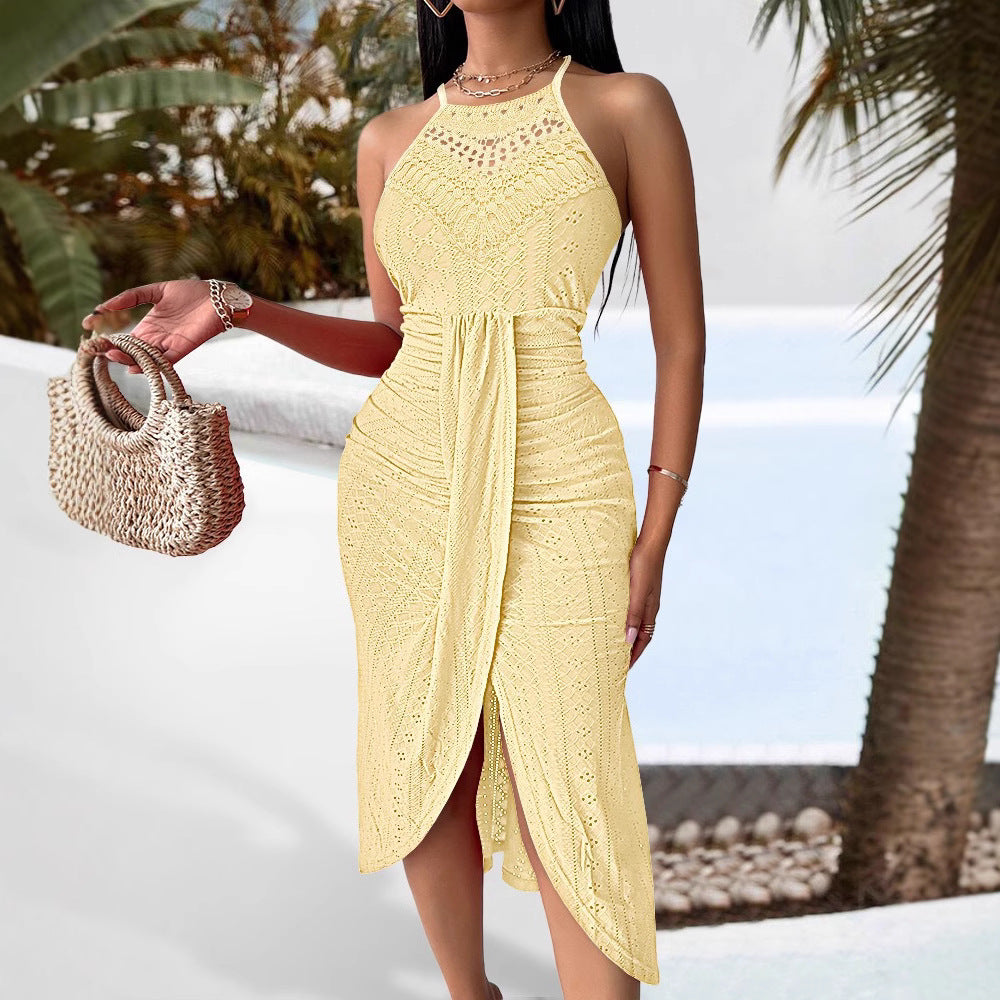 Hip Hop Style Street Hipster Skirt Halter Sleeveless Asymmetric Skirt