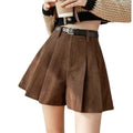 Corduroy Pleated Slim Casual Wide-leg Shorts Women