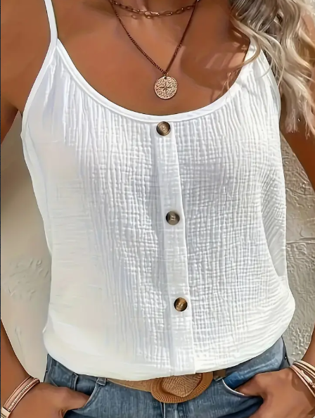 Vibrant Solid Color Cami Top - Sleek Sleeveless Design, Breathable Fabric, Perfect For Spring & Summer, Women's Casual Clothing, Ideal For Outdoor Act
