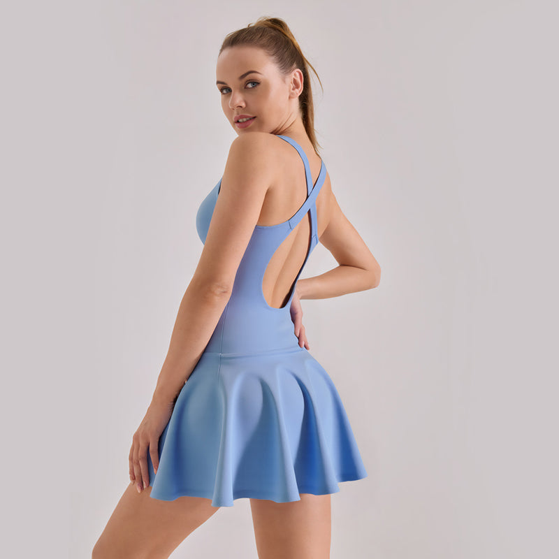 Zip-Front Long-Sleeve Sports Dress